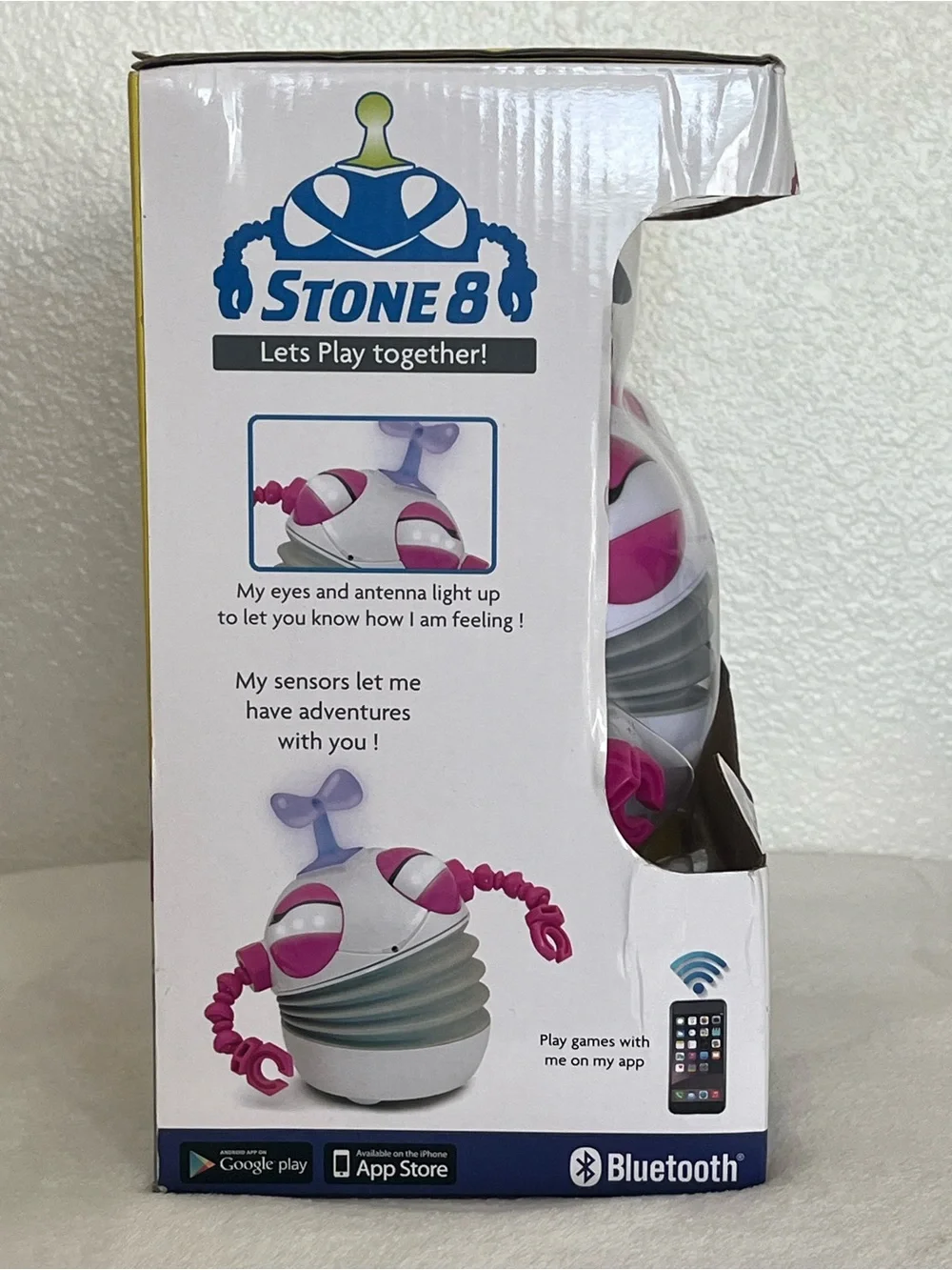 Interactive Kids Toy Stone 8 Robot - White & Pink